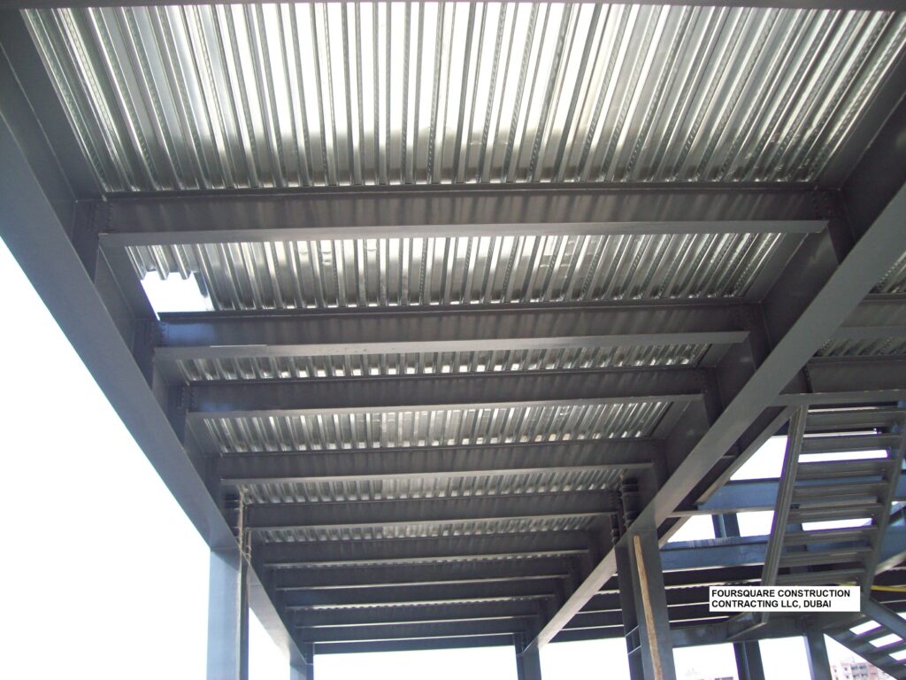 Aluminium Sandwich Panel Roofing on a construction in Dubai